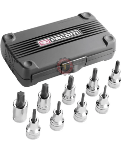 Alternative view of Coffret de douuilles Tournevis TORX 1/2″ TX20-60 Facom AMEX.3APB