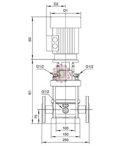 Alternative view of Pompe multicellulaire verticale en inox en ligne LVS2