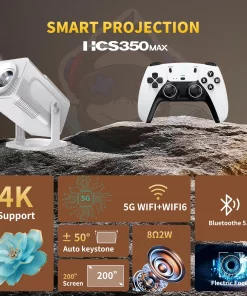 Alternative view of Vidéoprojecteur HCS350 Max Full HD 1080p + Double Manette Sans Fil – WiFi, Bluetooth, 4K & Streaming Intégré7