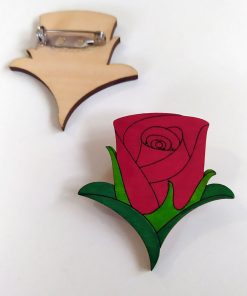 Alternative view of Boutonnière Rose en bois