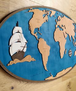 Alternative view of Grande carte du monde en bois